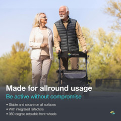 Lightweight Foldable Rollator with Seat & 360° Swivel Wheels for Seniors