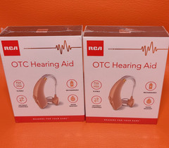 RCA OTC Hearing Aid iP22 Water Resistant Rechargeable Color Beige Right And Left