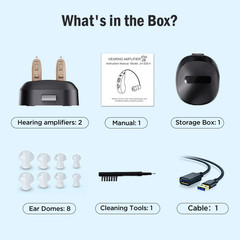 Jinghao Hearing Aids for Seniors: Rechargeable BTE Noise Cancelling Amplifier, P