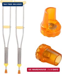 6PCS Heavy Duty Cane Tips and Crutch Tips, 3/4″ 19mm & 7/8″ 22mm Orange Rubber R