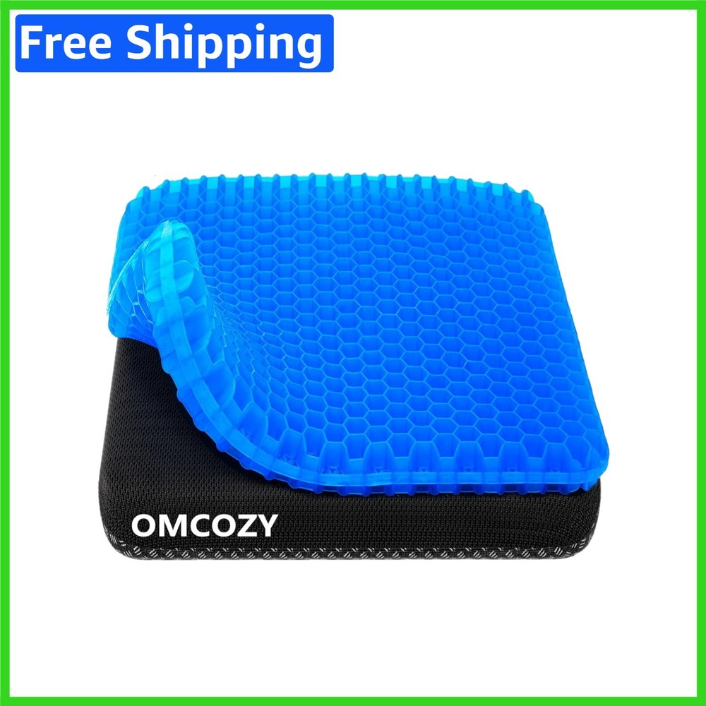 Super Large Gel Seat Cushion 18.9×17.7, Cooling Honeycomb Design for Comfort