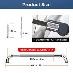 18 Inch Grab Bars for Shower, Stainless Steel Safety Handicap Grab Bars for Bath