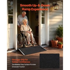 Uimoso Shed Ramp for Doorways 32″ x 15″ Platform Aluminum Ramp 400lbs Load