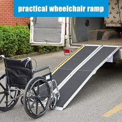 2-8ft Folding Aluminum Wheelchair Ramp Portable Mobility Scooter Non-Slip 600LB