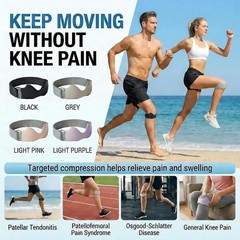 Lightweight Silicone Knee Strap – Non-Slip Support for Jumper’s Knee, 2 Count