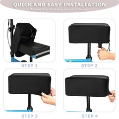 XINTREY Knee Scooter Cushion 2″ thick Memory Foam One Size Fits Most, Black