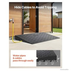 Rubber Threshold Ramp 4 Inch Rise 41.8 Inch Long 2200 Lbs Load Capacity Non