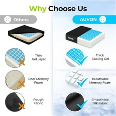 X-Large Cooling Gel Seat Cushion – Ideal for Back Pain Relief & Comfort