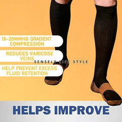 3 Pairs Plus Size Compression Socks Wide Calf 15-20mmHg Graduated Compression