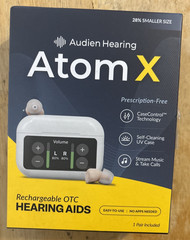 Audien Hearing Atom X Recheargeable OTC Hearing Aids… FREE S&H!