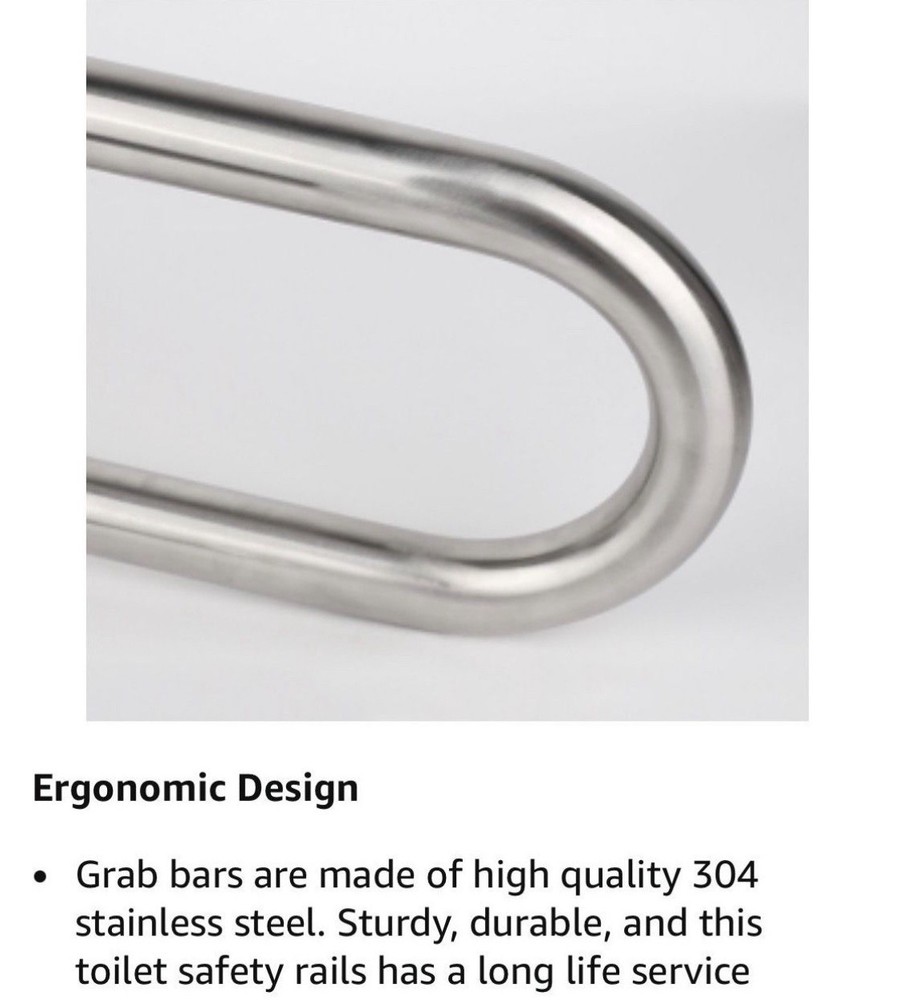 29.5” Flip-Up Toilet Safety Grab Bar – Heavy-Duty Stainless Steel Handicap Rails