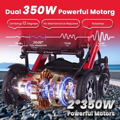Blue Foldable Electric Wheelchair for Adult, 35Miles Travel Distance, 700W Motor