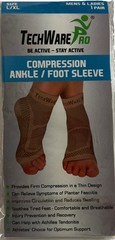 TECHWARE Pro Brace FIRM Compression ANKLE/FOOT SLEEVE 1-Pair Size:L/XL BEIGE