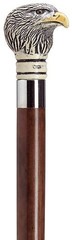 New! BALD EAGLE SIMULATED SCRIMSHAW HEAD MAJESTIC WALKING CANE on WALNUT SHAFT