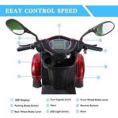 800W All Terrain Electric Mobility Scooters for Seniors 500lbs 60V/20A 31 miles