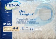 4PACK EACH HAS 20 Tena Dry Comfort Protective Underwear Size M 34″- 44″
