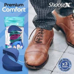 Shoolex 3 Sizes in One Pack Shoe 6 Count (Pack of 1), Blue, Green, Purple