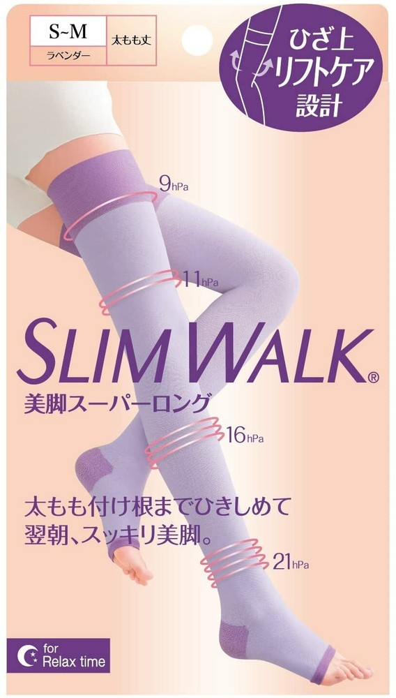 SLIM WALK Compression Socks For Relax Time Super Long Type S-M(22-24cm) Size