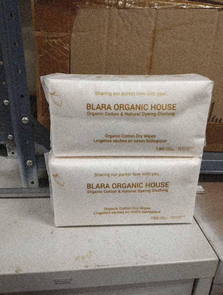 2 Pack, Blara Organic Cotton Dry Wipes 100 Each, 9092
