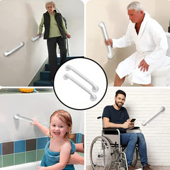 Shower Grab Bar, 2 Pack 12 Inch White Bathroom Grab Bar, 1.25″ Diameter 304 Stai
