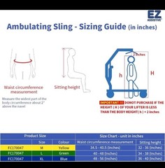 EZ Assistive Ambulating Sling for Patient Stand/Walk Training M/L/XL