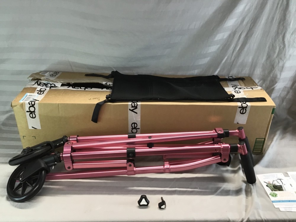 Stander 4300-RR EZ Fold-N-Go Walker Folding Rollator Regal Rose Pink