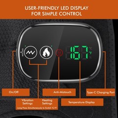 Shoulder Heating Pad Massage – 3 in 1 Cordless Electric Vibration Heated Brace
