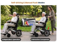 Foldable Electric Wheelchairs 80lb Reclining Motorized 15Miles Adjustable Height