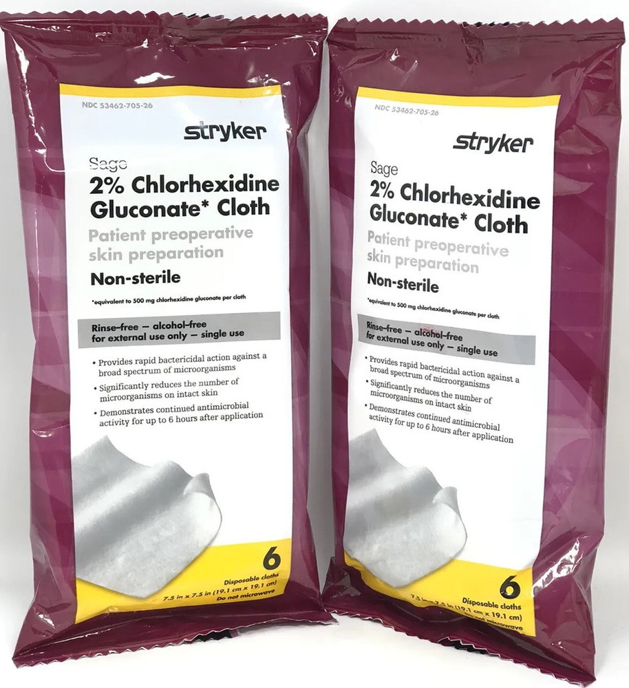 Sage Products 2% Chlorhexidine Gluconate Cloth (Lot Of 2 Packages)