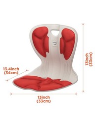 Ergonomic Back Support Posture Corrector for Kids, Flexible Chair Cushion – Red