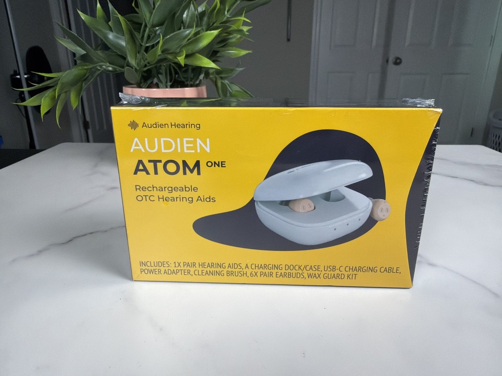Audien Hearing ATOM ONE Rechargeable OTC Hearing Aids Discreet Ready Use USB C