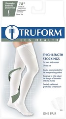 TRUFORM Unisex Anti-embolism Thigh High 18mmHg (White) Large