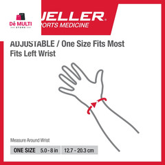 Mueller Green Fitted Wrist Brace, Left Hand, Unisex, One Size Fits Most, Black