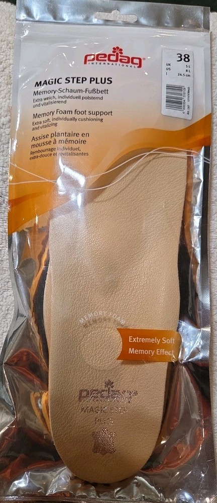 Pedag Magic Step Plus 197 orthotic insole, leather memory foam for joint support