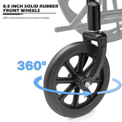 [FDA APPROVED]Folding Reclining Medical Transport Wheelchair w/Removable Armrest