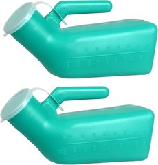 2 Pack 1000ml Spill-Proof Urinal Bottles with Lid – Ideal for Elderly & Travel