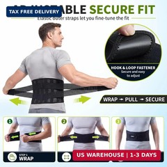 CAMBIVO Back Brace with 9-Stay Adjustable Lumbar Support Belt, BS10 | 9-stay lum