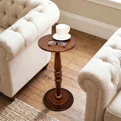 Swallowliving Round Pedestal Side Pine Wood Drink For Small Spaces 25 Tall
