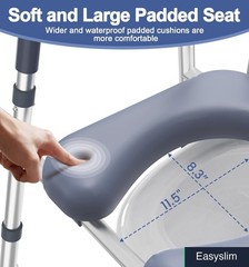 Raised Toilet Seat with Handles, Adjustable Height/Width, 400 lbs
