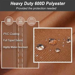 NettyPro Outdoor Patio Cushion Storage Bags 50L x 15W x 25H, Brown