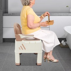 Modern Coffee Color Shower Chair, Bath Safety Seat, Portable Toilet Chair New