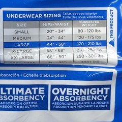 Attends 2 pk Extra Heavy Absorbency Underwear Diapers L 44″-58″ 36 Count