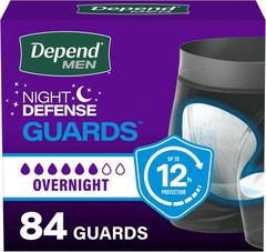 Depend Guards Incontinence Pads for Men, Overnight Absorbency, 84 Count, Packagi