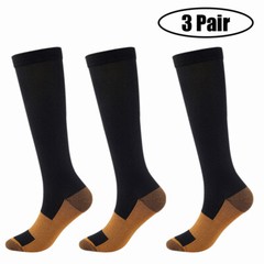 Copper Compression Socks 20-30 mmHg for Blood Circulation Women Men Full Toe Sox
