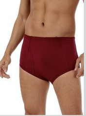 ShieldEase Washable Incontinence Underwear For Men L Burgundy Gray
