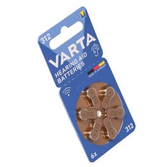 72x Varta Size 312 Pr41 Hearing Aid Batteries 1.45V Zinc Air Germany