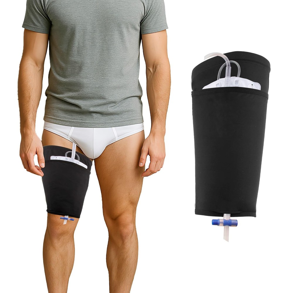 Catheter Leg Bag Holder, Ultra-Soft Fabric Comfortable & Breathable, Catheter…