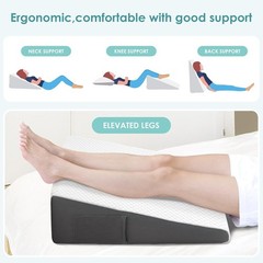 Cozymaker 7.5″ Bed Wedge Pillow for Sleeping After Surgery, Back Support, Leg