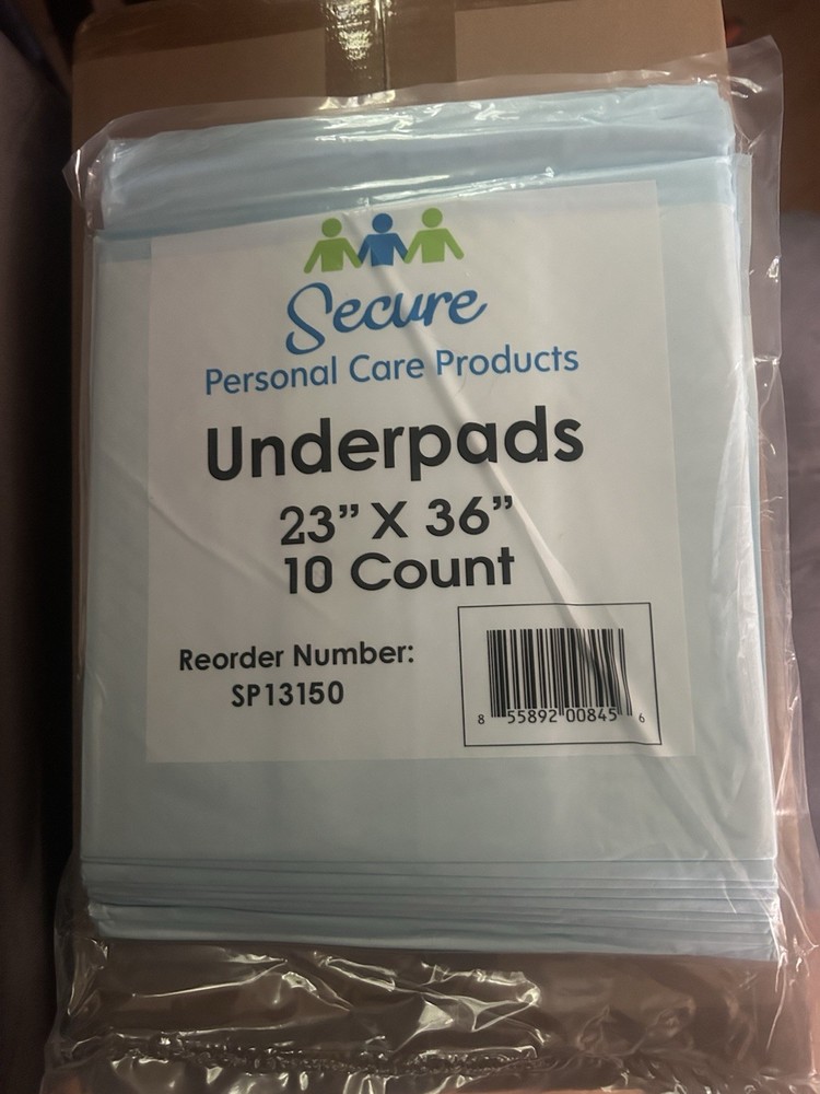 Secure Personal Care Products Underpads 23 x 36 in Blue 150 count SP13150