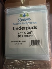 Secure Personal Care Products Underpads 23 x 36 in Blue 150 count SP13150